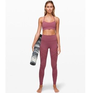 LULULEMON WUNDER UNDER HIGH RISE LACE MESH LUXTREME: SIZE 4